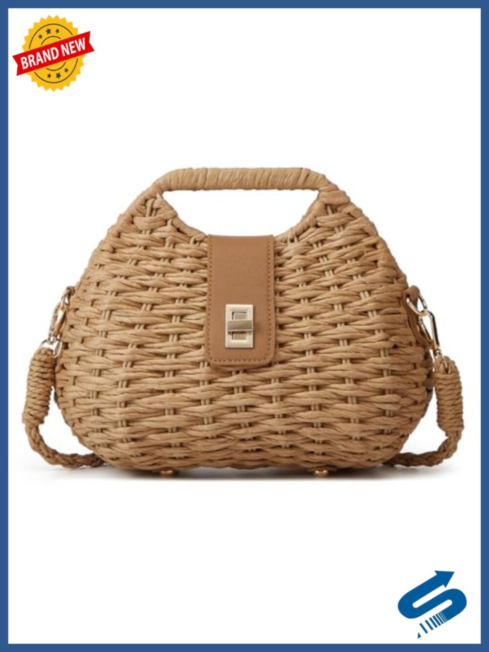 Straw Crossbody Woven Dumpling Beach Bag Rattan Summer Shoulder Bag